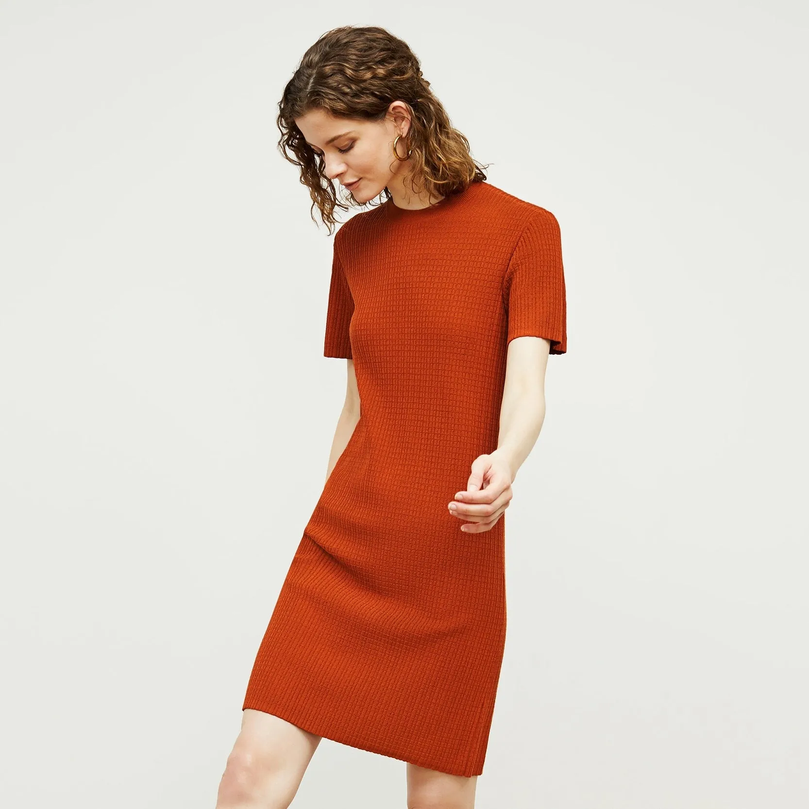 Hayden Dress - Geo Micro Knit :: Canyon