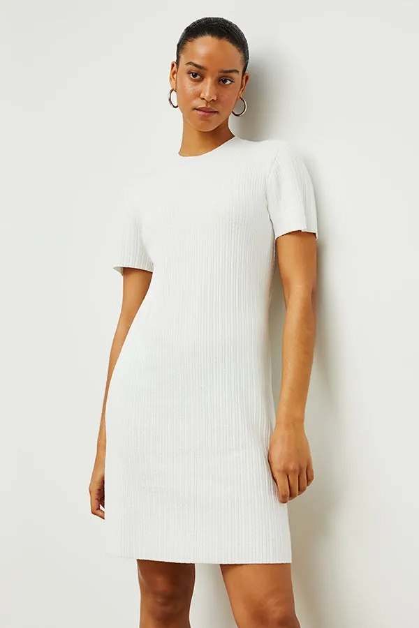 Hayden Dress - Geo Micro Knit :: Ivory