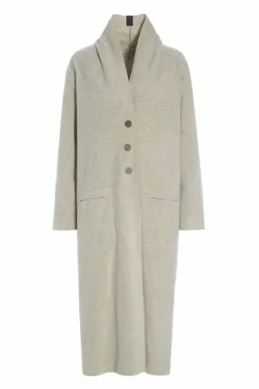 Henriette Steffensen - Longline Fleece Cardigan in Sand