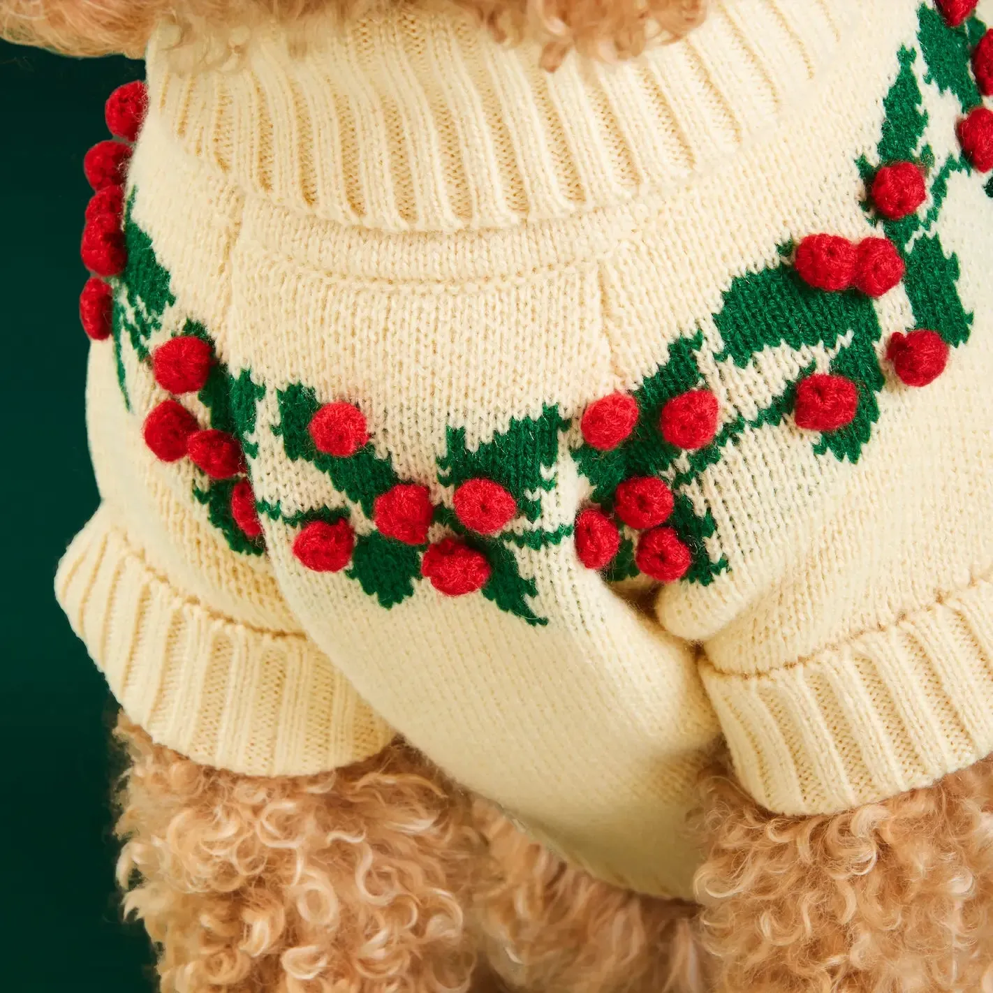 Holly Bobble Dog Sweater