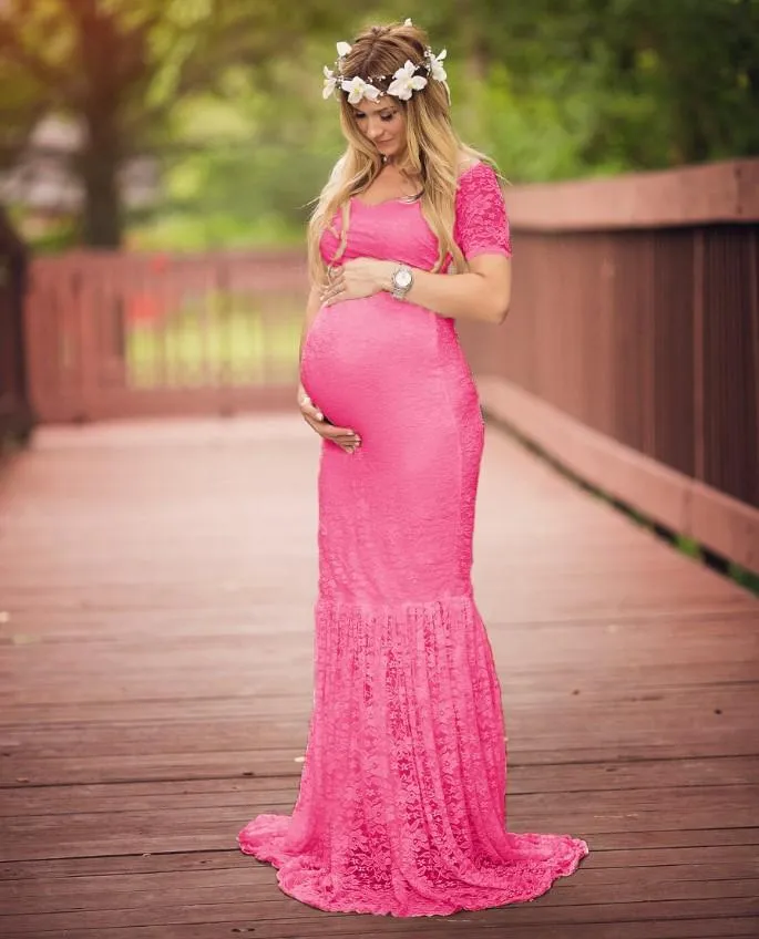 Hot Pink Maternity Dress