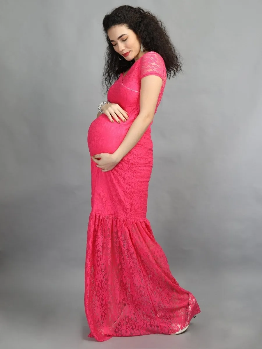 Hot Pink Maternity Dress