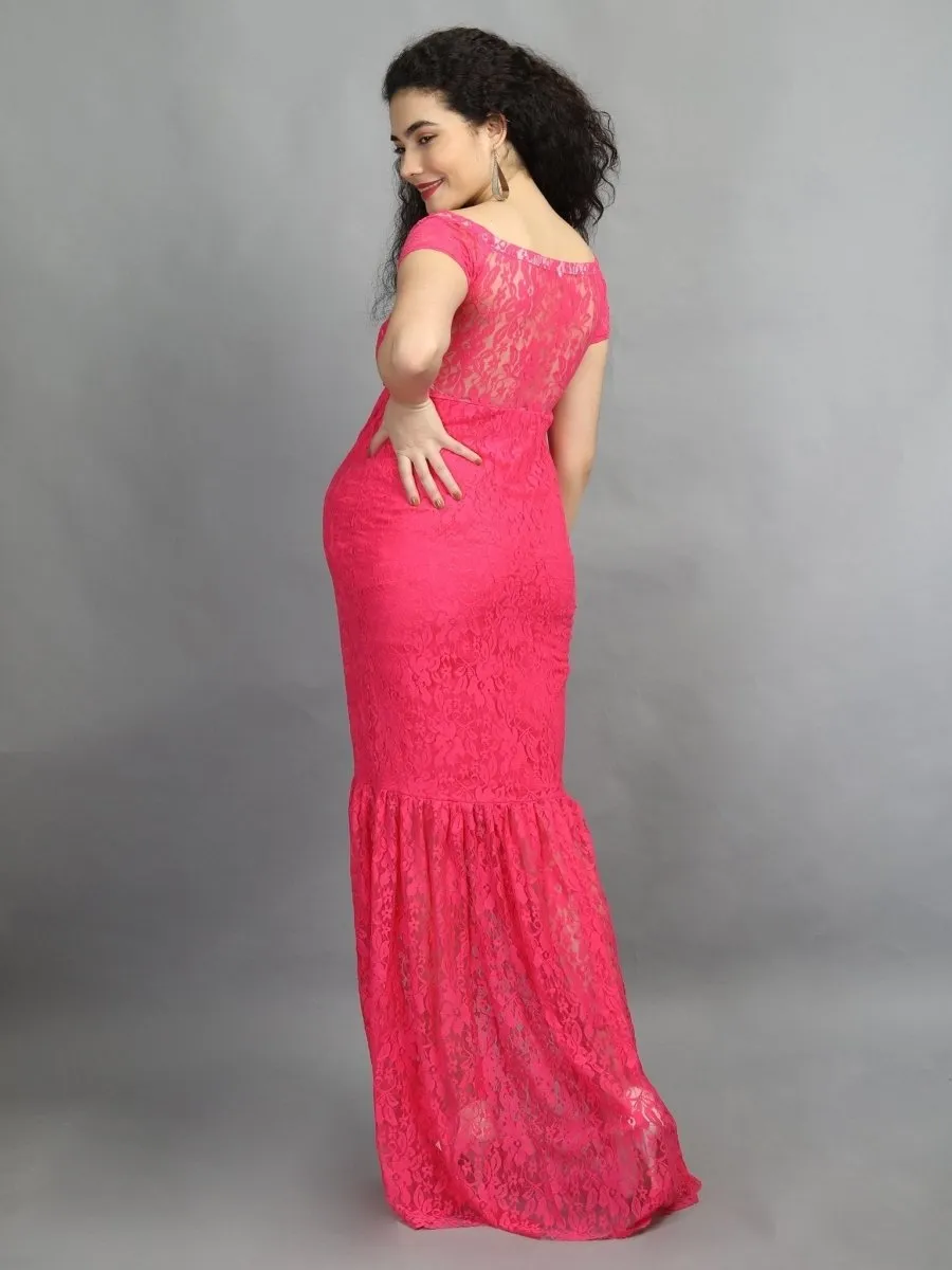 Hot Pink Maternity Dress