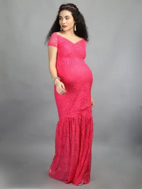 Hot Pink Maternity Dress