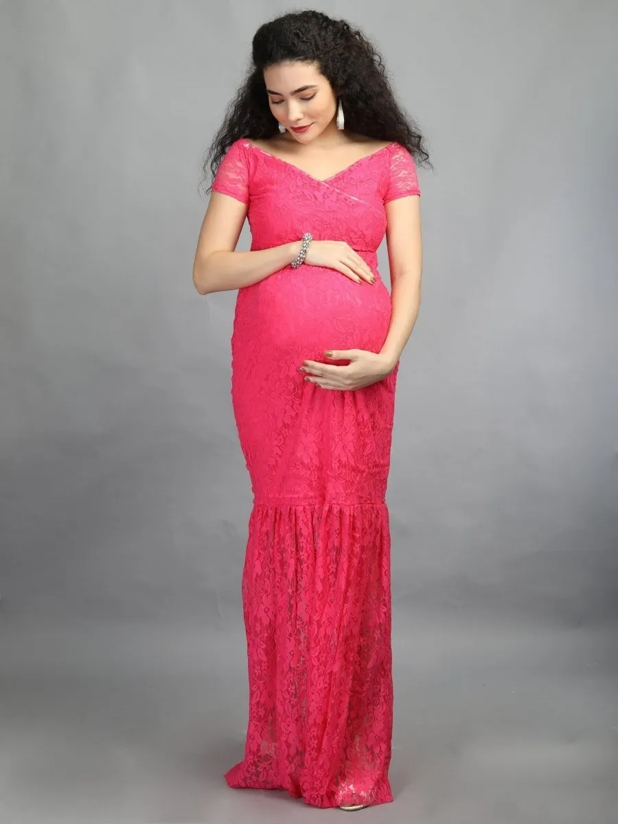 Hot Pink Maternity Dress