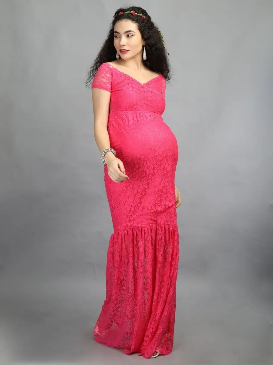 Hot Pink Maternity Dress