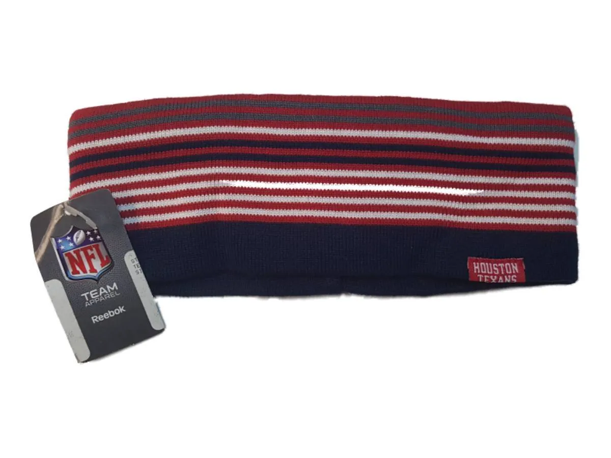 Houston Texans Reebok Team Color Striped Acrylic Knit Ear Muff Ear Warmers