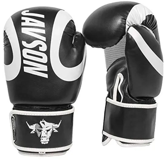 JAVSON BOXING GLOVES TODA SERIES HOOK & LOOP BLACK/WHITE