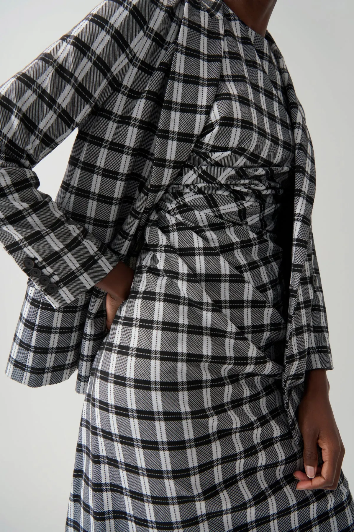 Jeannine Dress - Knit Suiting :: Checkmate