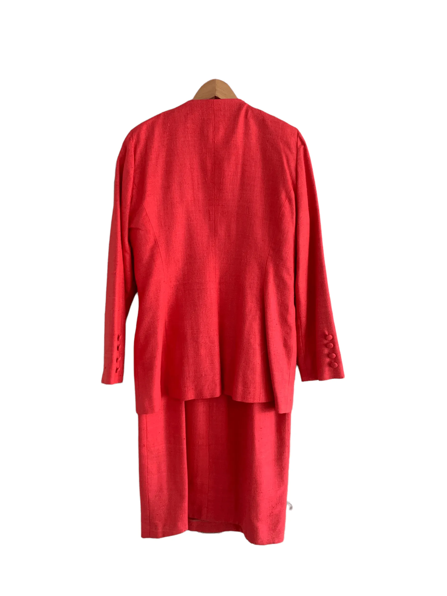 Jenny Edward Moss Linen Dress and Jacket Coral UK Size 12