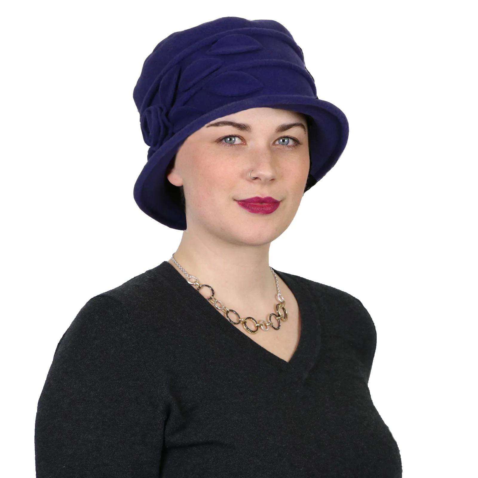 Lady Rose Fleece Cloche Hat For Women