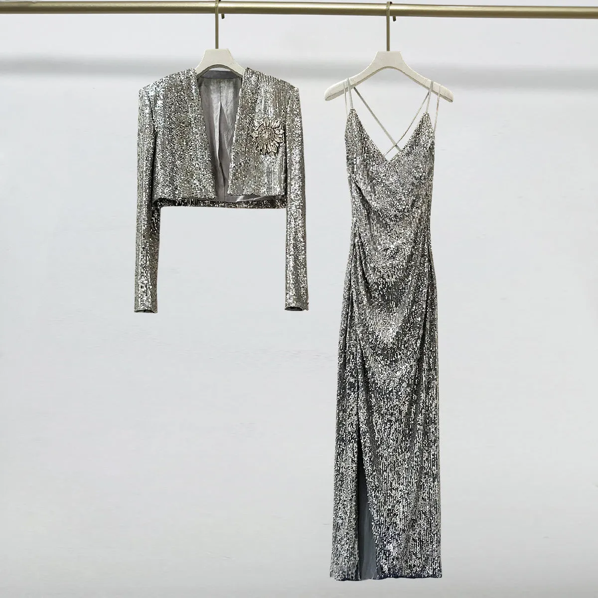 LEYLAH Sequins Dress with Jacket