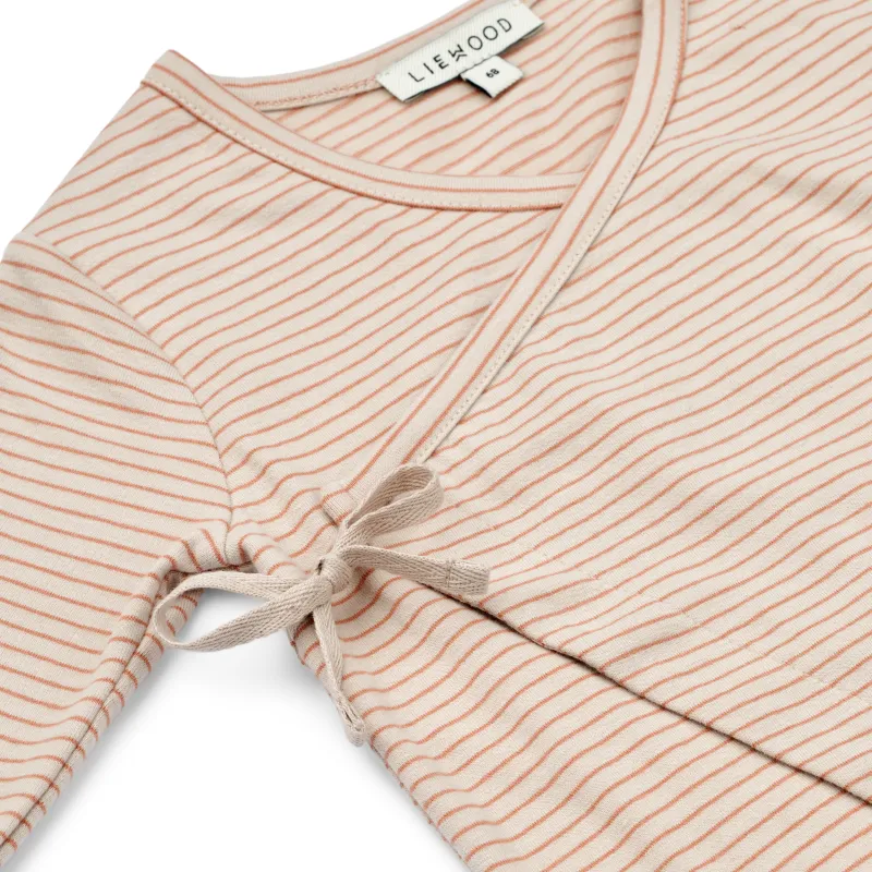 Liewood Baby Bolde Stripe Sleepsuit - Sandy/Tuscany Rose