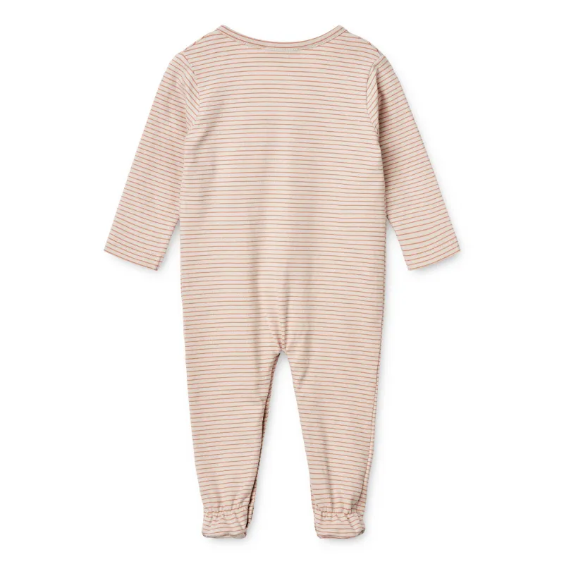 Liewood Baby Bolde Stripe Sleepsuit - Sandy/Tuscany Rose