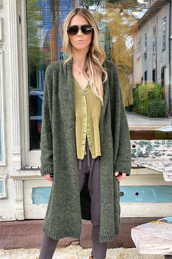 Long Duster - Green Multi