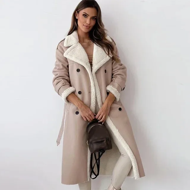 Long Shearling Leather Coat