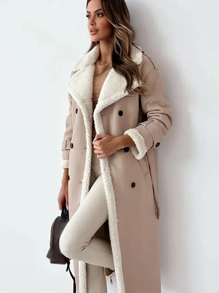 Long Shearling Leather Coat