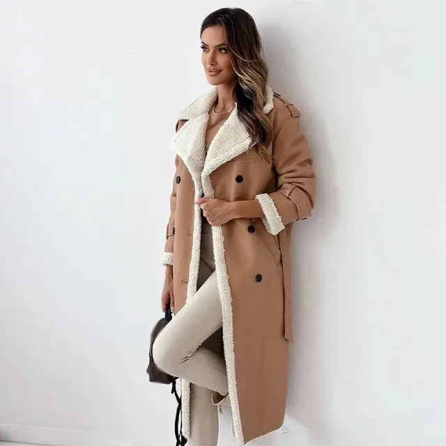 Long Shearling Leather Coat