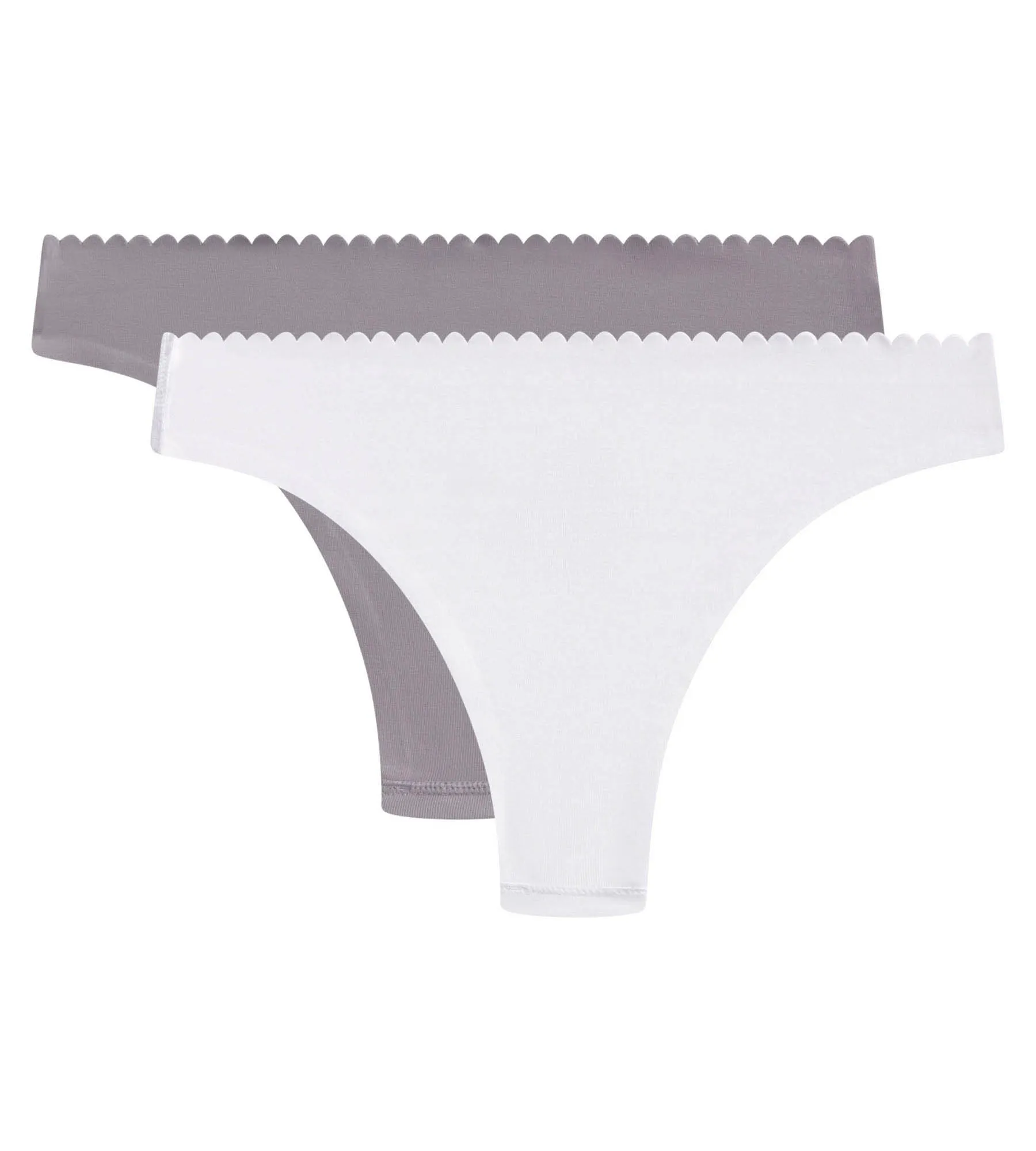 Lot de 2 tangas femme Gris et Blanc Body Touch Easy