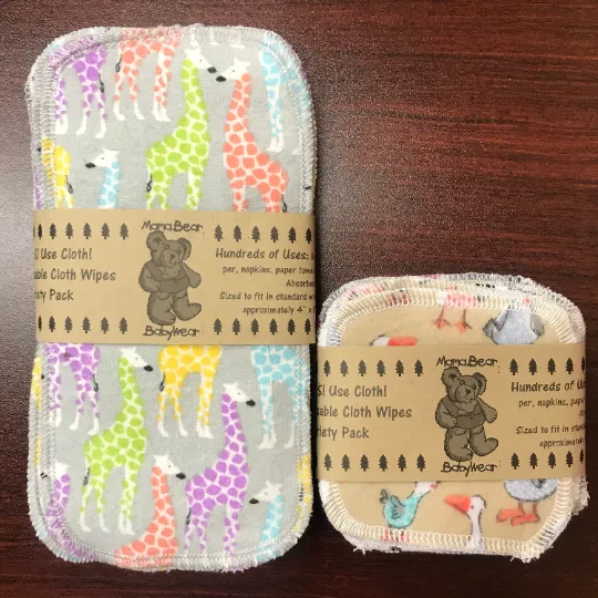 MamaBear Reusable Cloth Mini (4x4) Wipes (Unpaper) Set - Baker's Dozen