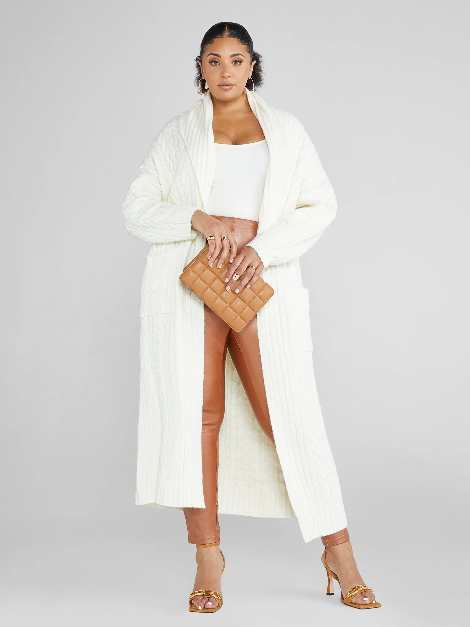 Martine Cable Knit Maxi Cardigan