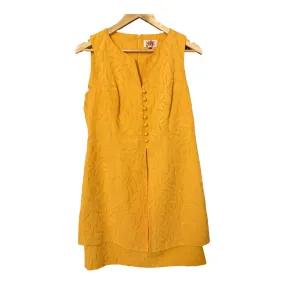 Mathilde Cotton Mustard Sleeveless Dress Size 42 UK Size 10