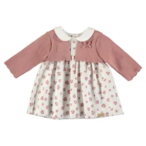 Mayoral Baby Girls Ecofriends Rose and Cream Cardigan Dress