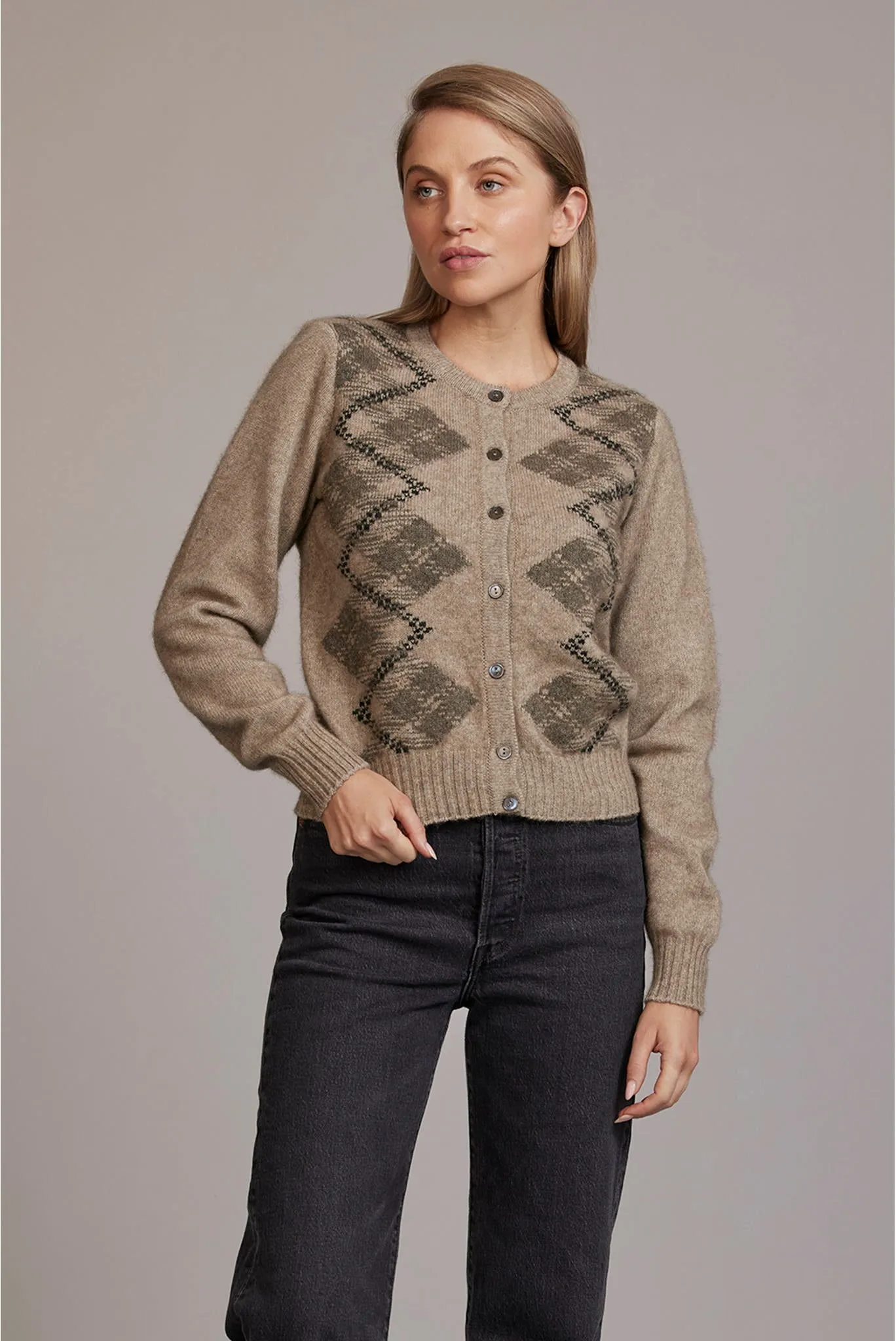 McDonald 5045 Tartan Cardigan in Ash