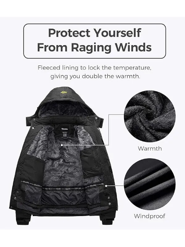 Men's Waterproof Ski Jacket Fleece Winter Coat Windproof Rain Jacket Atna Core