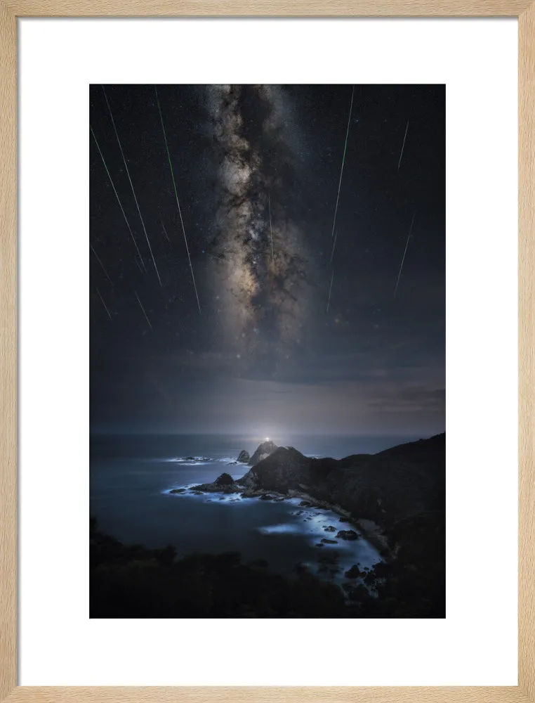 Meteor Shower Over the Lighthouse (2024 Custom Print)