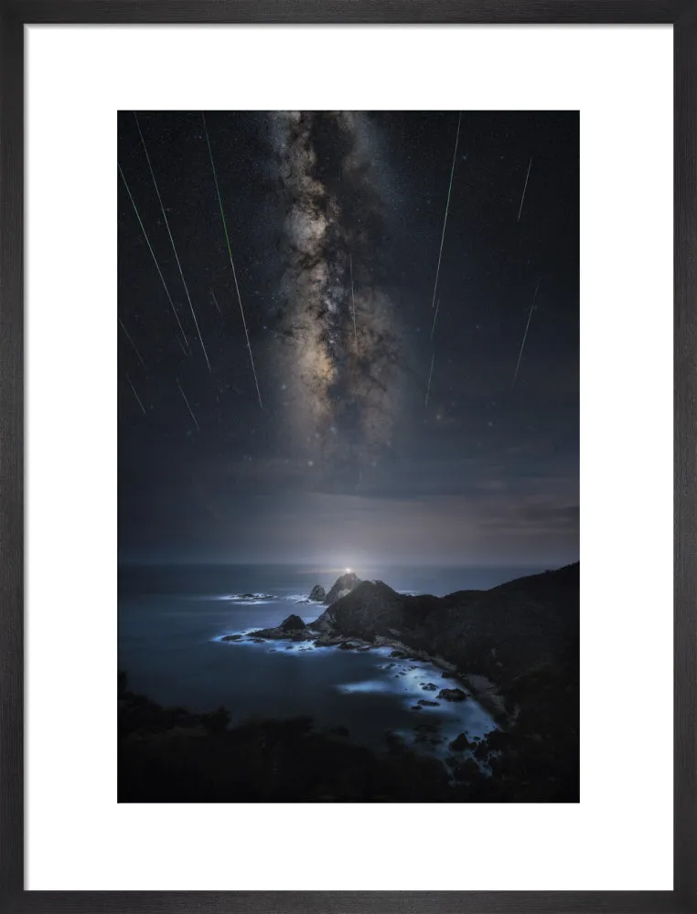 Meteor Shower Over the Lighthouse (2024 Custom Print)