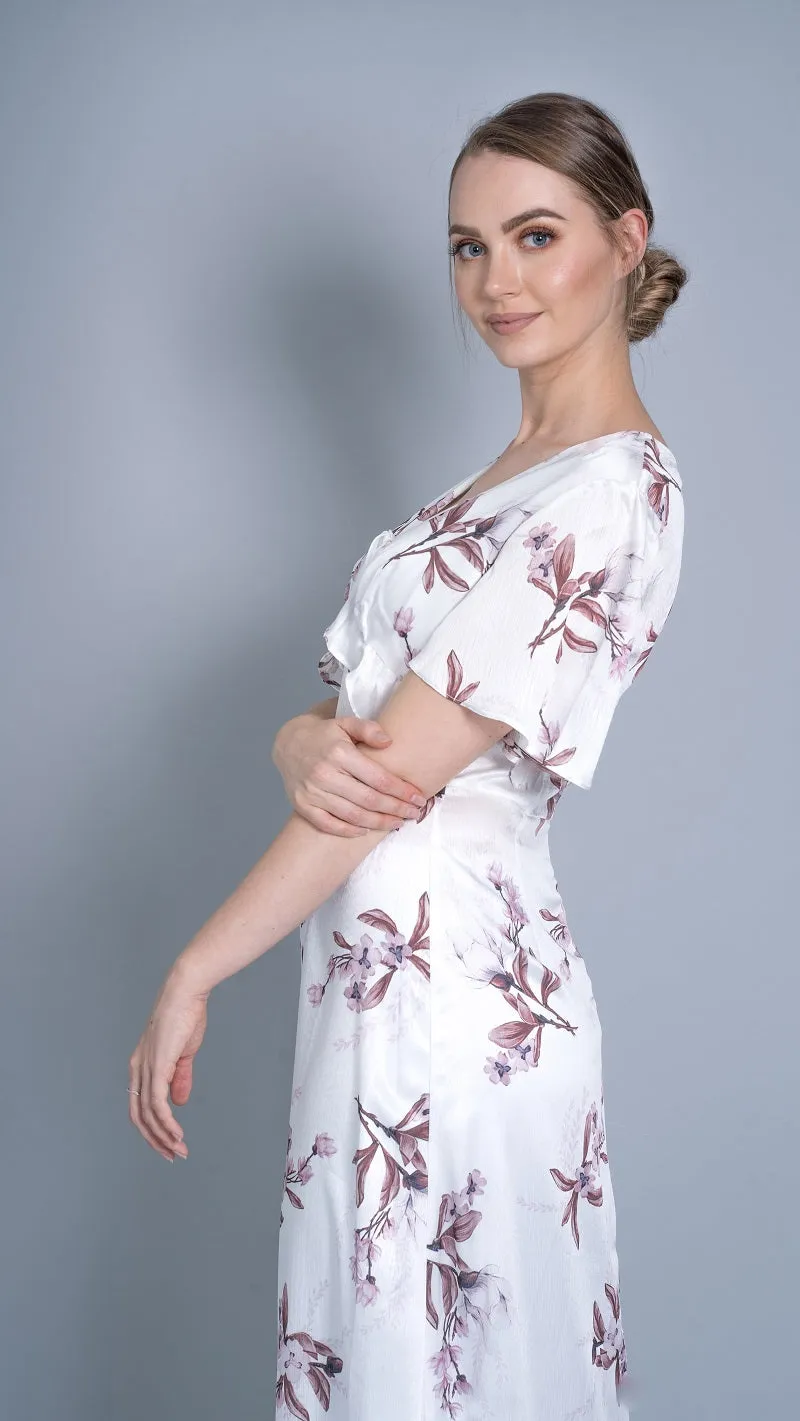 Mid Summer Short Sleeve Floral Dress