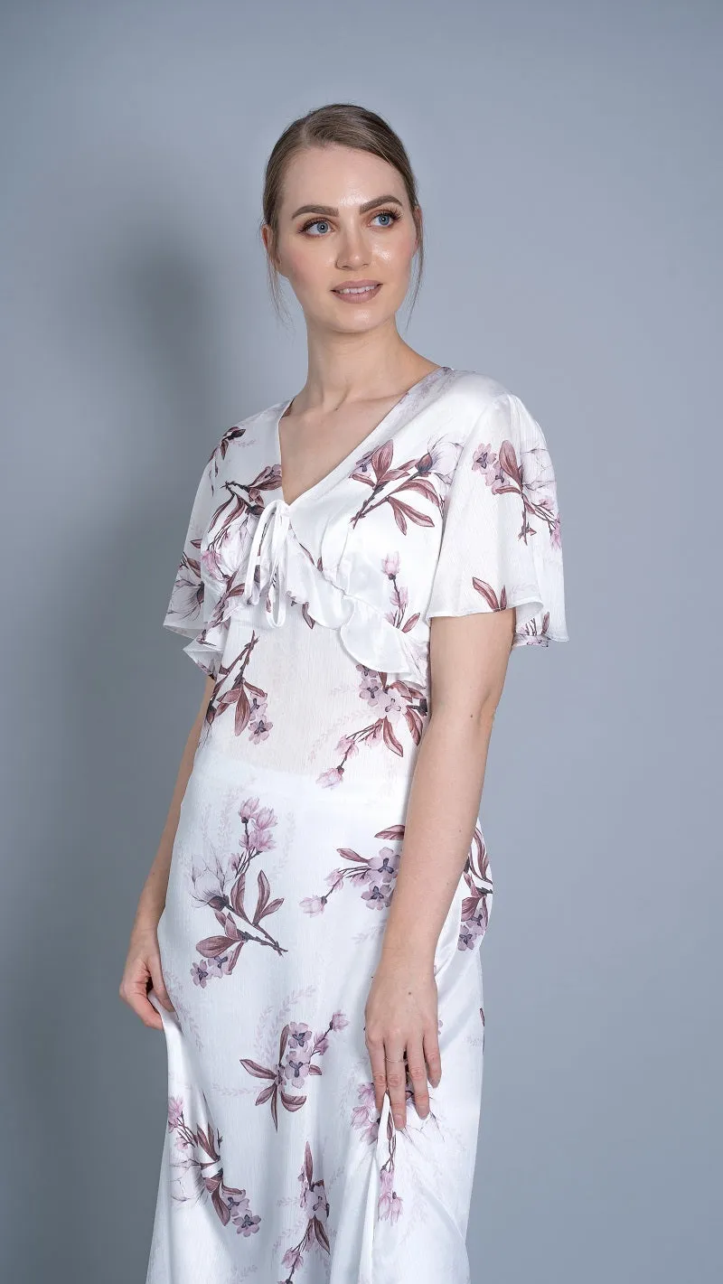 Mid Summer Short Sleeve Floral Dress