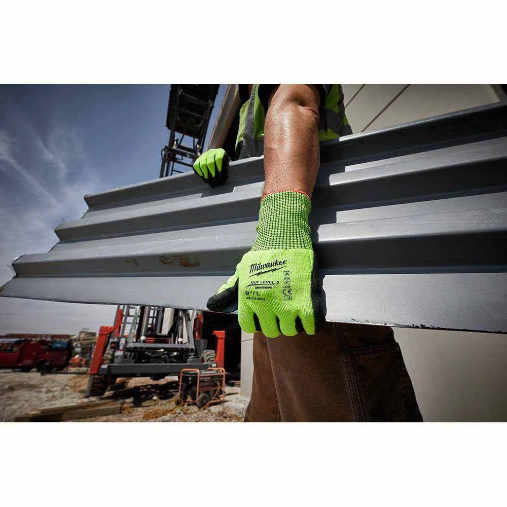 Milwaukee 48-73-8953 High Visibility Cut Level 5 Polyurethane Dipped Gloves - XL