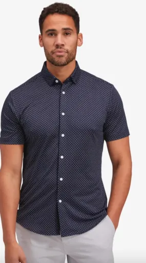 Mizzen   Main Haylard SS Shirt Navy Dot Print