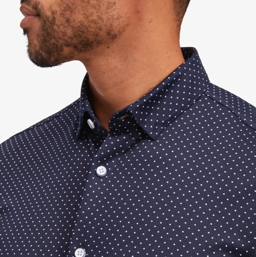 Mizzen   Main Haylard SS Shirt Navy Dot Print