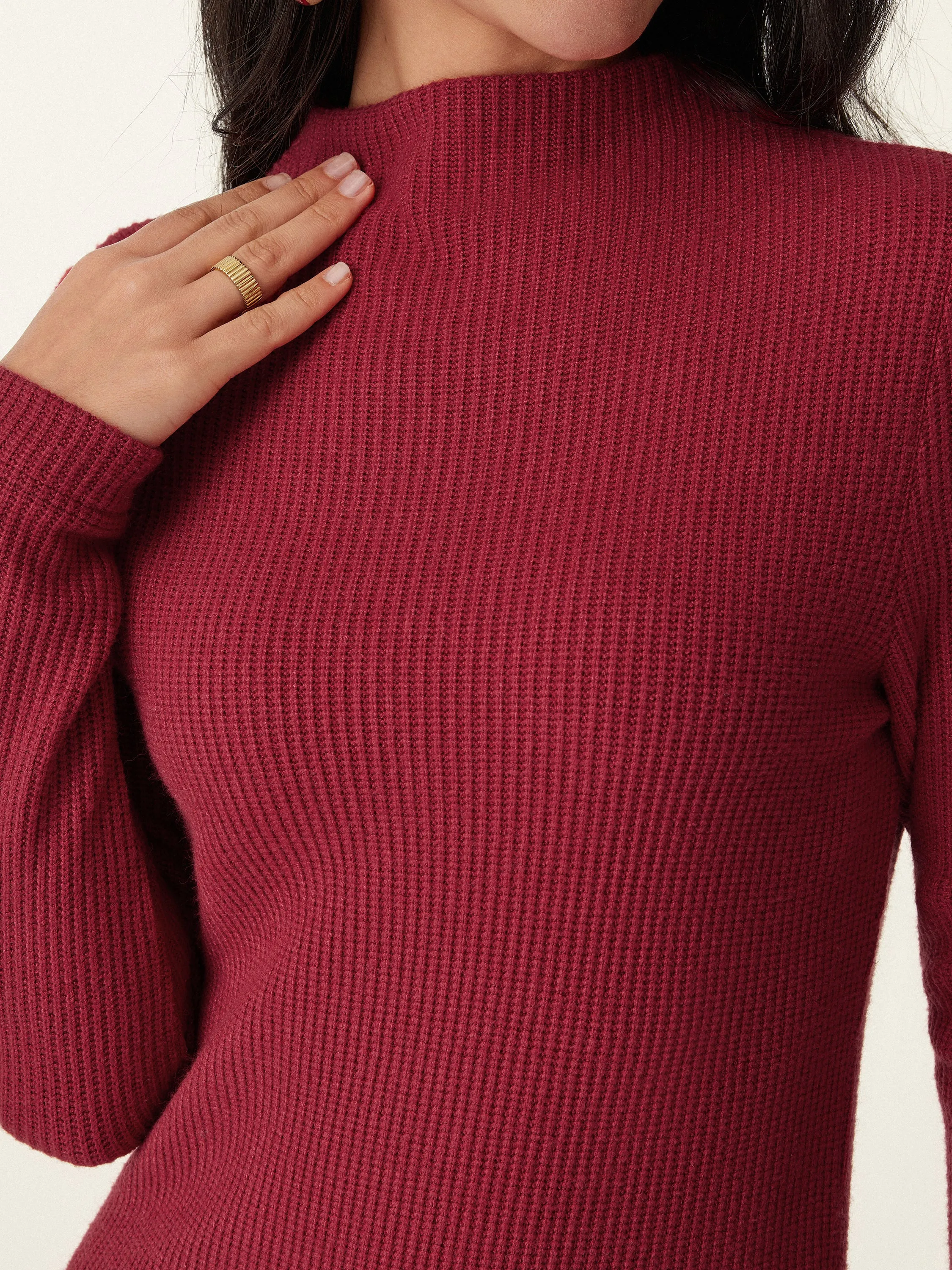 Mockneck Midi Sweater Dress