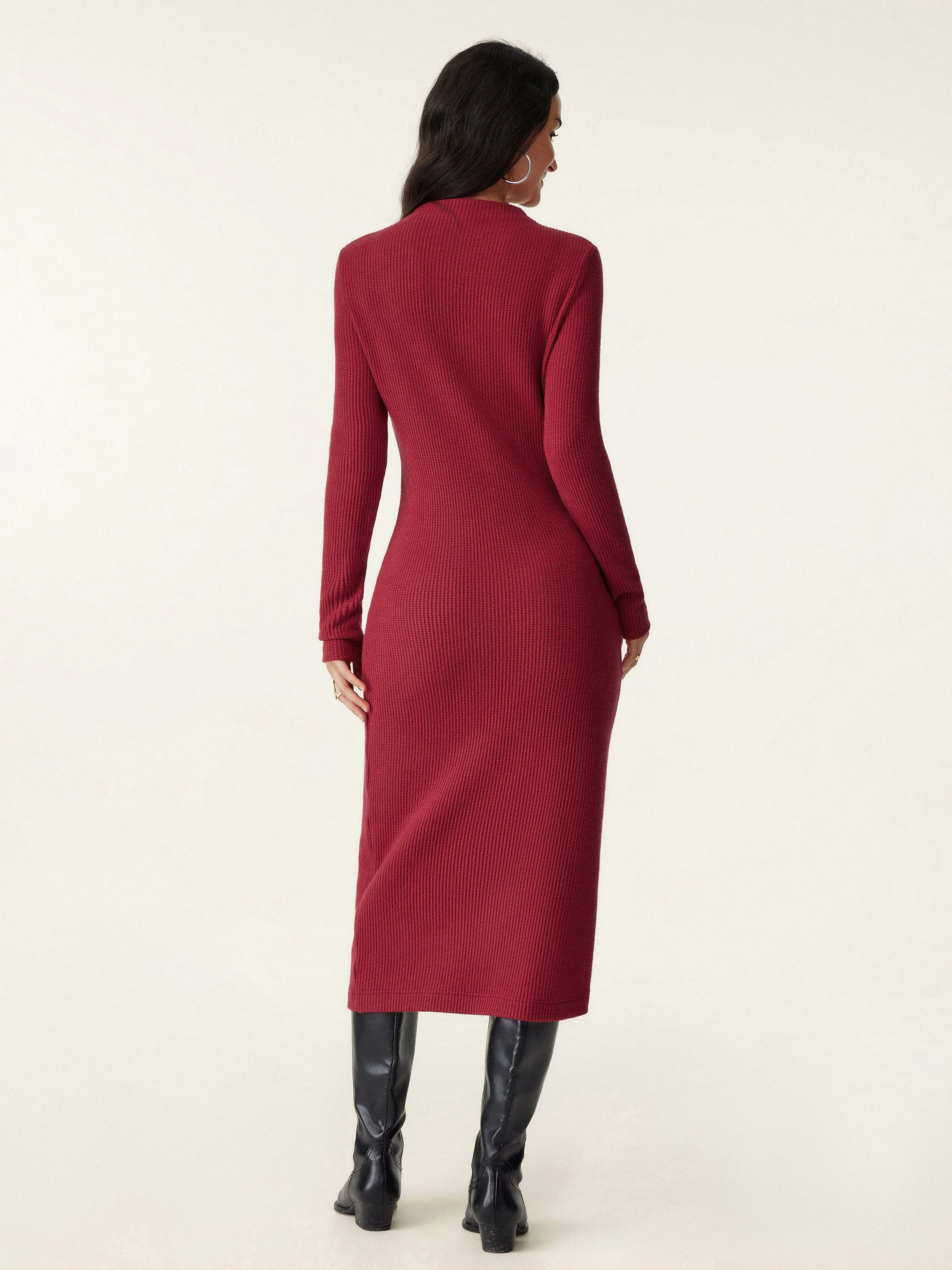 Mockneck Midi Sweater Dress