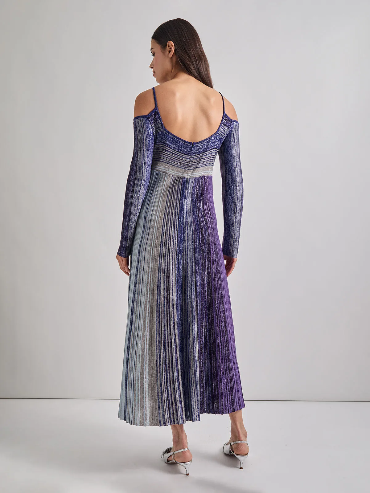 Modern Fit Empire Shimmer Lurex Knit Maxi Dress