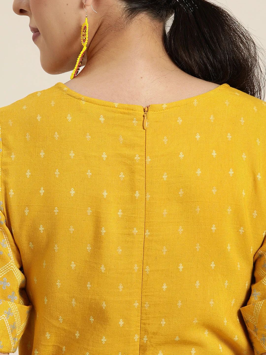 Mustard Rayon Flex Printed Jumpsuit