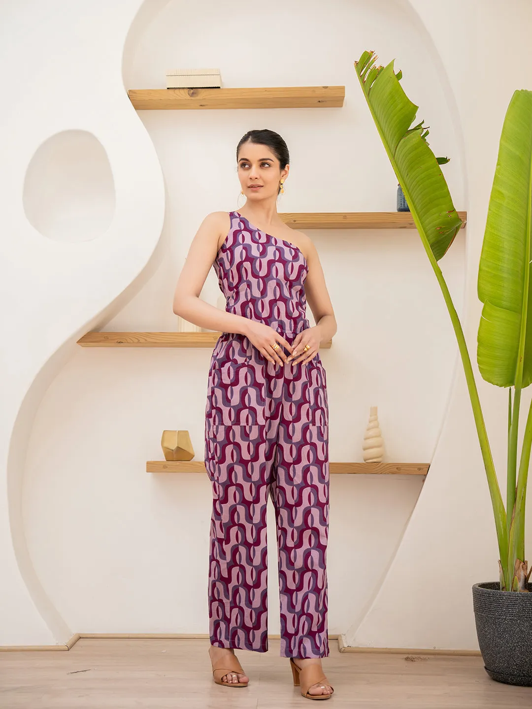 Mystic Mauve 1 Shoulder Jumpsuit