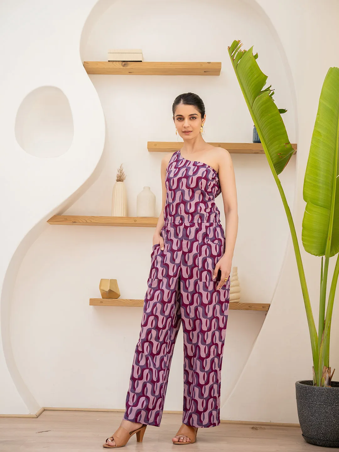 Mystic Mauve 1 Shoulder Jumpsuit