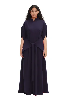 Navy Blue Short Sleeve High Neck Plus Size Japanese Kimono Jumpsuit LEA