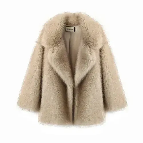 Neo Mint 2024 Winter Ins Hot Fashion Girls Oversized Gradient Fur Coat