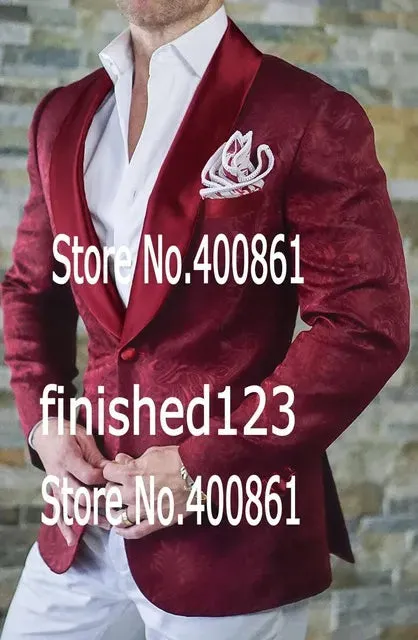 New Fashion Purple Paisley Groom Tuxedos Shawl Lapel Man Prom Blazer Coat Wedding Business Suits (Jacket Pants Bow Tie) H:873