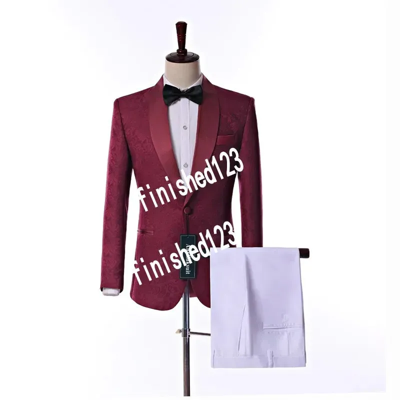 New Style Double-Breasted Peak Lapel Men Business Suits Prom Tuxedos Boy Party Blazer Trousers Suits (Jacket Pants Tie) K24