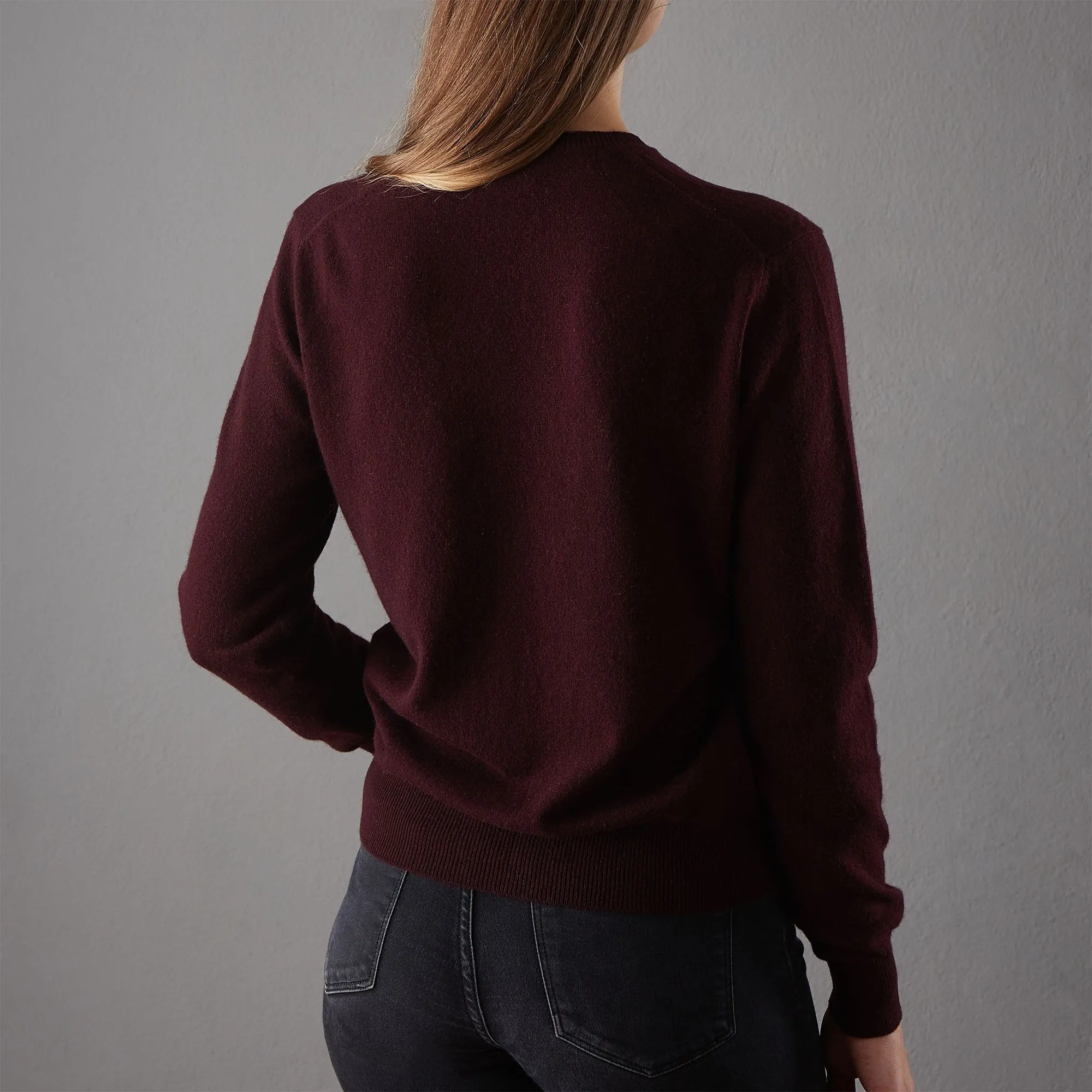 Nora Cashmere Cardigan [Bordeaux red]