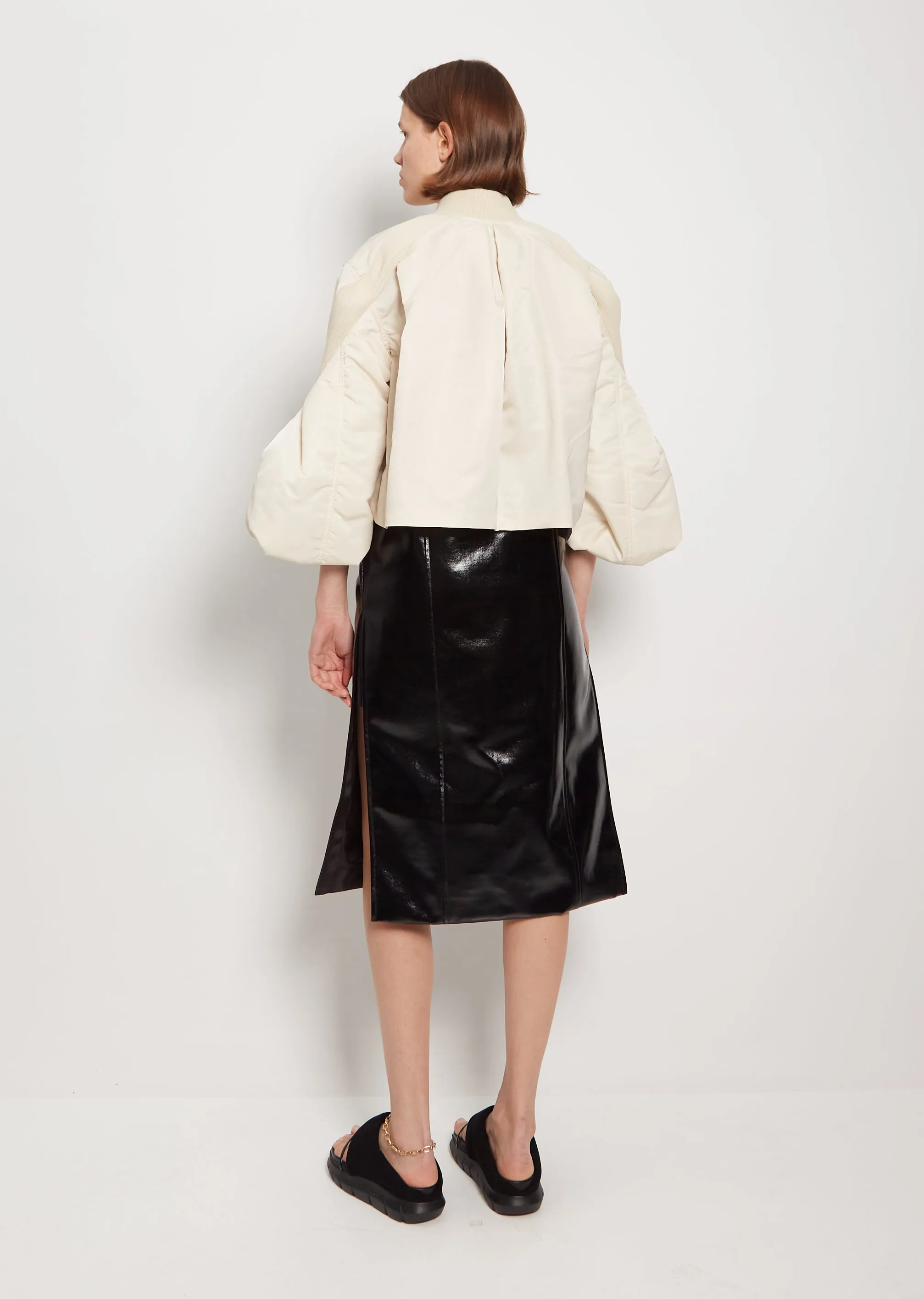 Nylon Twill Blouson — Ivory