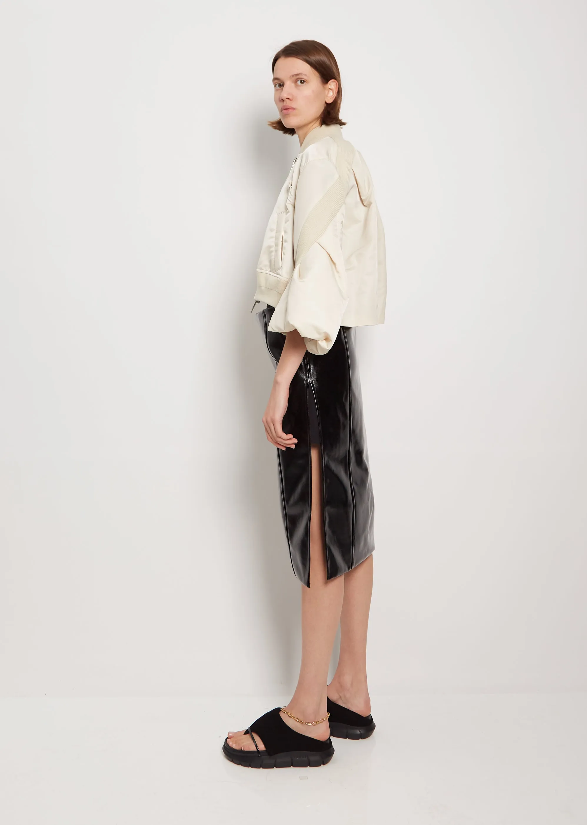 Nylon Twill Blouson — Ivory