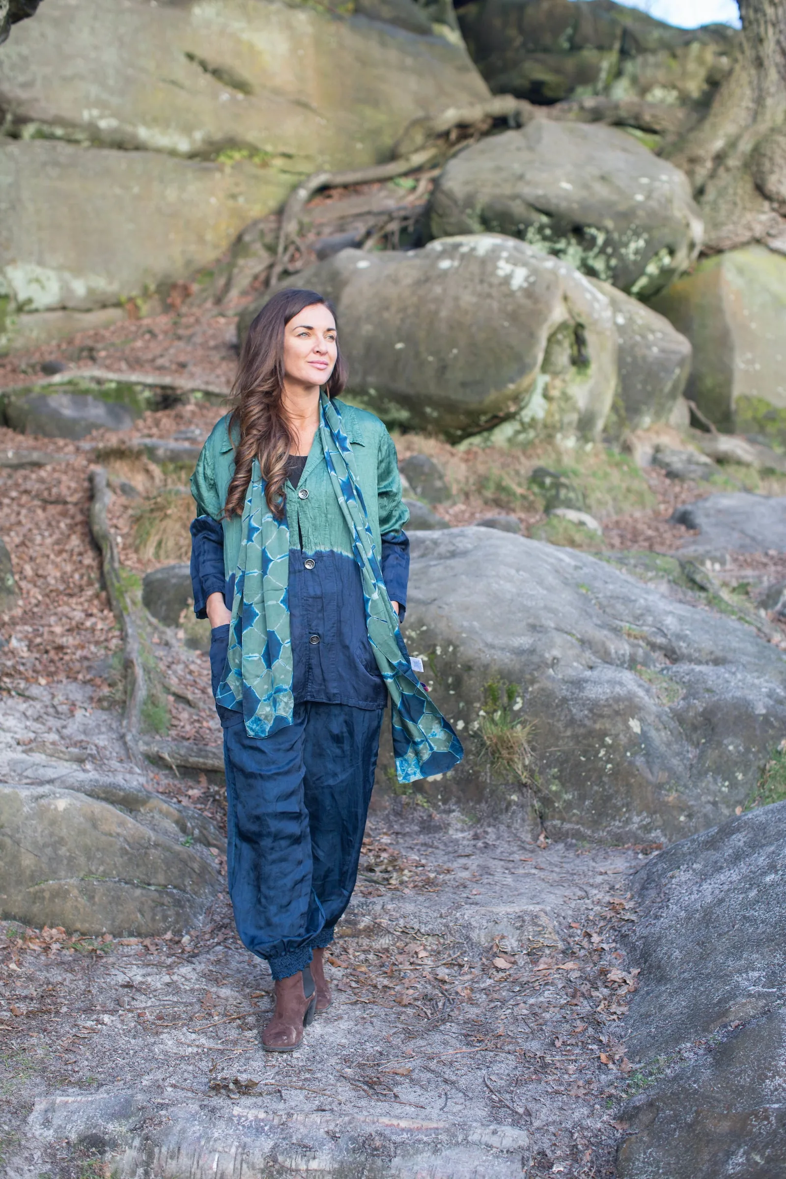 Omar Jacket Ombre Dye in Bamboo Linen